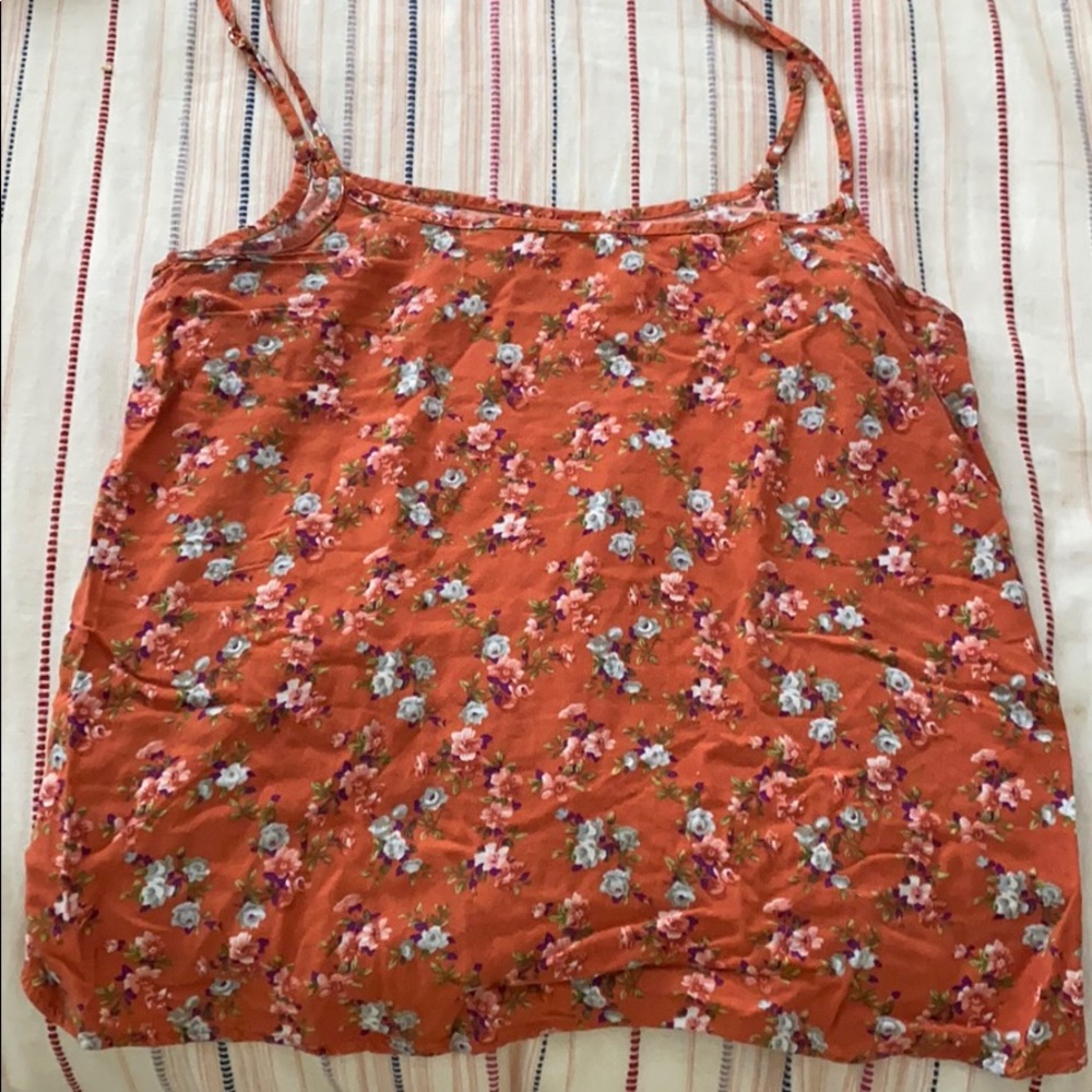 LA Hearts orange floral tank top